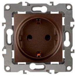 Розетка 1-м СП Эра12 12-2001-13 16А IP20 16AX 250В 2P+E Schuko без монтаж. лапок механизм бронз. Эра Б0019308