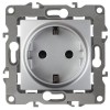 Розетка 1-м СП Эра12 12-2101-03 16А IP20 16AX 250В 2P+E Schuko механизм алюм. Эра Б0014677