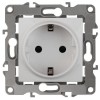 Розетка 1-м СП Эра12 12-2102-01 16А IP20 16AX 250В 2P+E Schuko защ. шторки механизм бел. Эра Б0014687