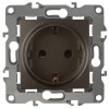 Розетка 1-м СП Эра12 12-2102-13 16А IP20 16AX 250В 2P+E Schuko защ. шторки механизм бронз. Эра Б0019324