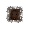 Розетка 1-м СП Эра12 12-2102-13 16А IP20 16AX 250В 2P+E Schuko защ. шторки механизм бронз. Эра Б0019324