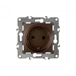 Розетка 1-м СП Эра12 12-2102-13 16А IP20 16AX 250В 2P+E Schuko защ. шторки механизм бронз. Эра Б0019324
