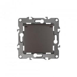 Розетка 1-м СП Эра12 12-2103-13 16А IP20 16AX 250В 2P+E Schuko защ. шторки с крышкой механизм бронз. Эра Б0019328