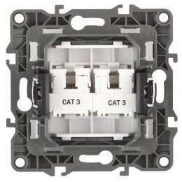 Розетка телефонная 2-м Эра12 12-3106-01 RJ11 бел. Эра Б0014717