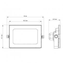 Прожектор LFL-1001 С02 LED 10Вт IP65 6500К 630лм метал. корпус черн. Ultraflash 12313