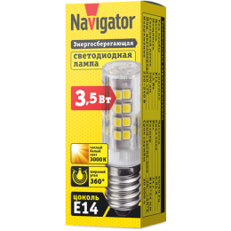 Лампа светодиодная 71 831 NLL-T26-3.5-230-3K-E14 3.5Вт цилиндр 3000К тепл. бел. E14 300лм 220-240В Navigator 71831