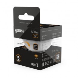 Лампа светодиодная Black 5Вт MR16 софит 3000К тепл. бел. GU5.3 500лм диммир. GAUSS 101505105-D